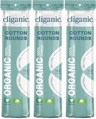 Cliganic Organic Cotton Rounds packaging varies for eco-friendly makeup removal.
