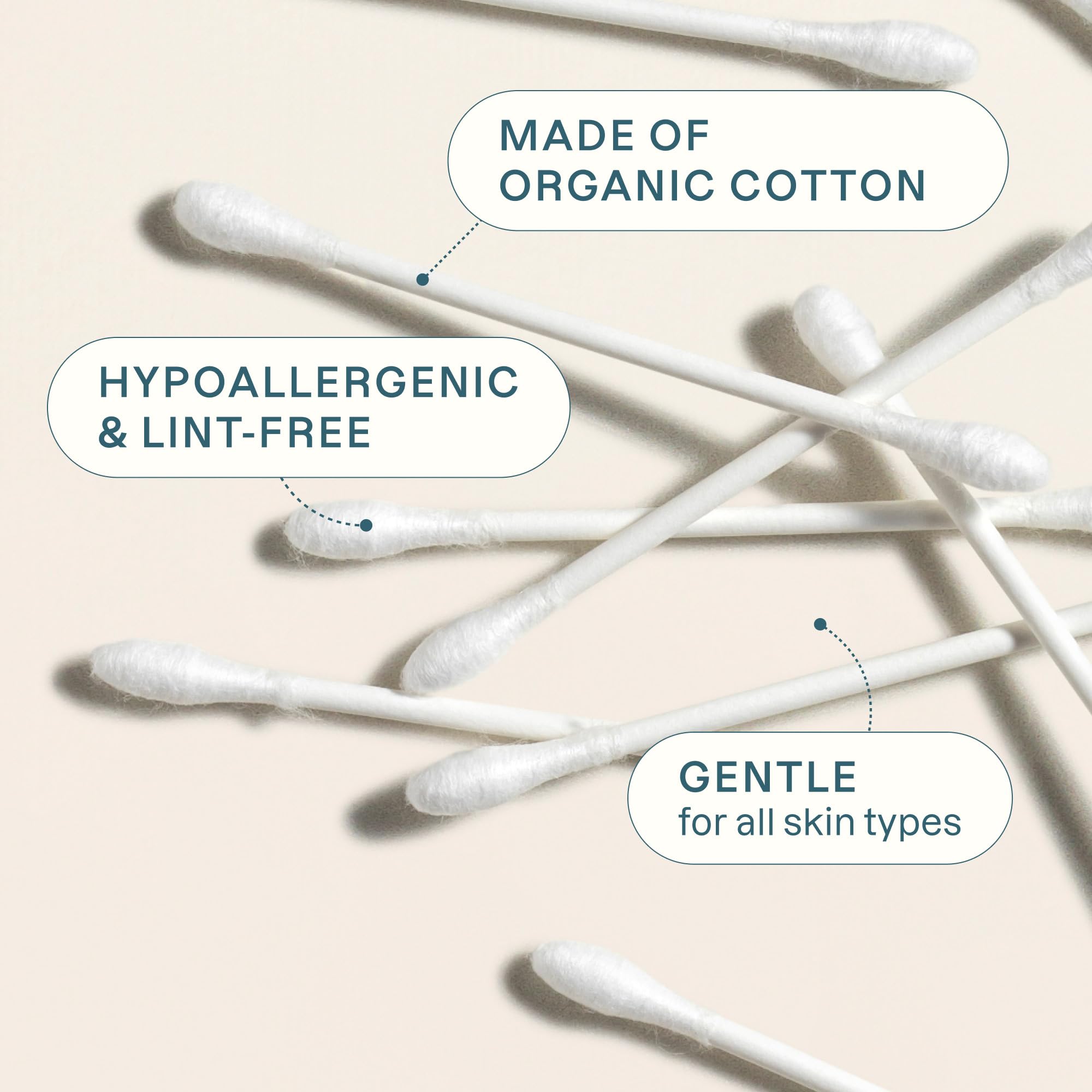Cliganic soft gentle cotton buds suited for baby care and skincare.
