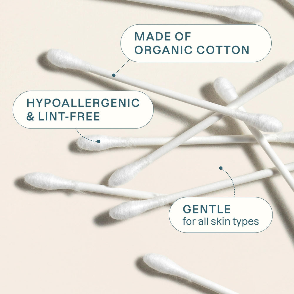 Cliganic soft gentle cotton buds suited for baby care and skincare.