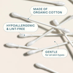 Cliganic soft gentle cotton buds suited for baby care and skincare.