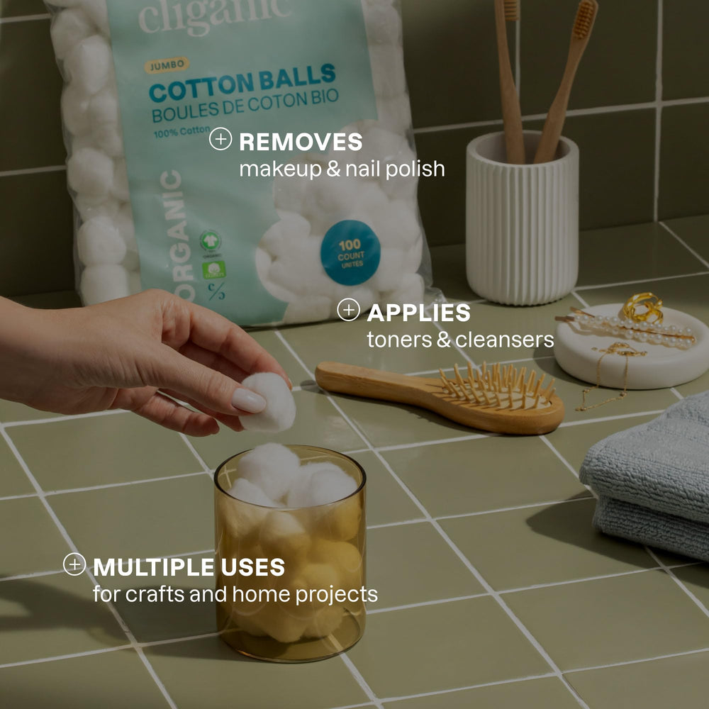 Cliganic sustainable, cruelty-free cotton balls support eco-friendly habits