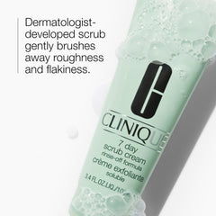 Clinique 7 Day Scrub Cream dispensing shot hints at easy, daily application.