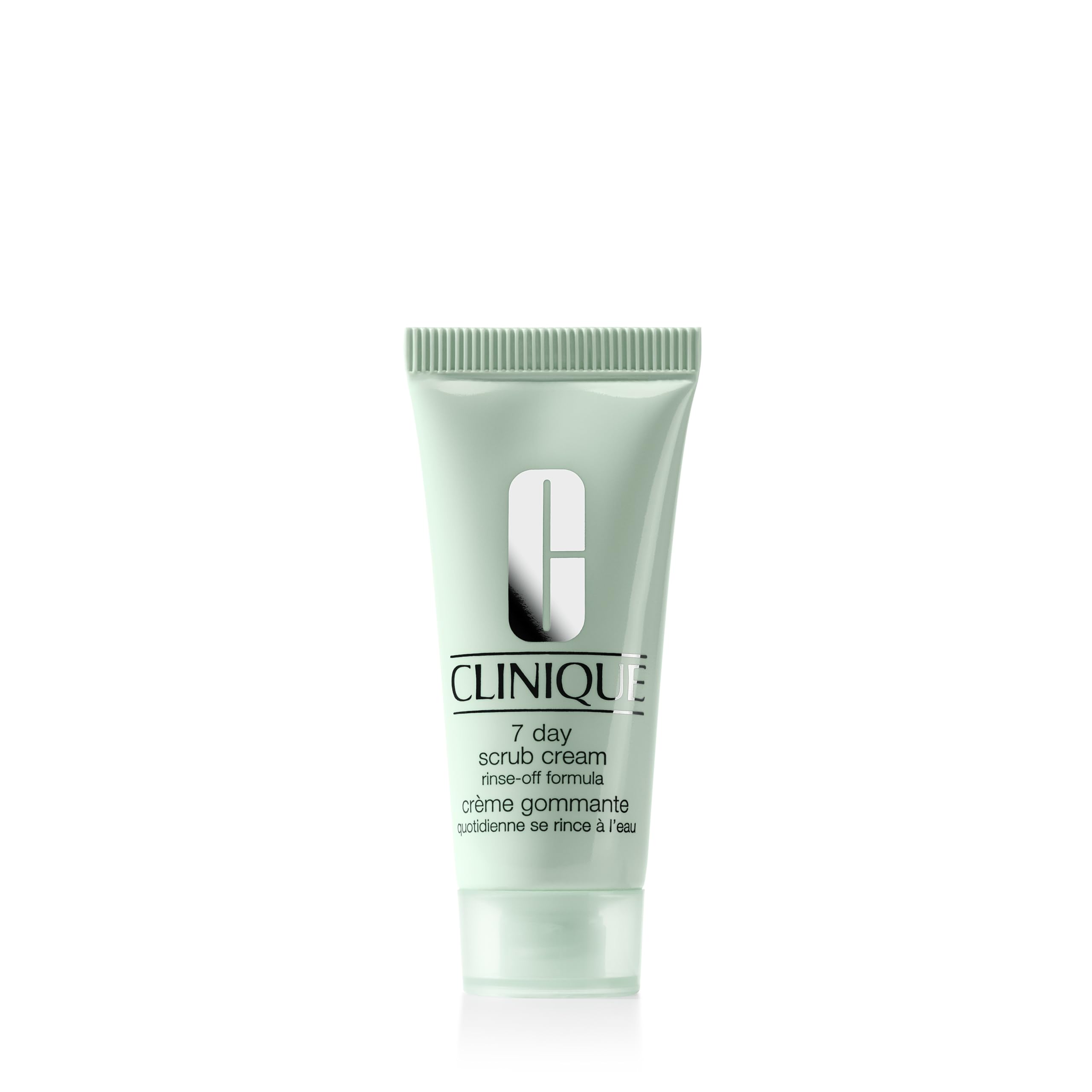 Clinique 7 Day Scrub Cream texture closeup showing gentle exfoliation for soft skin.