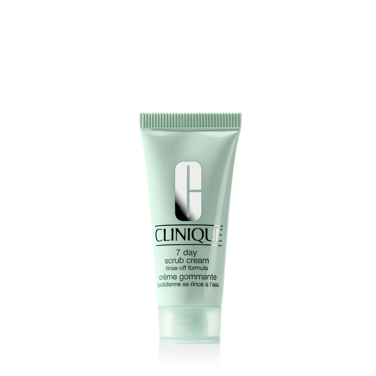 Clinique 7 Day Scrub Cream texture closeup showing gentle exfoliation for soft skin.