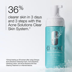 Clinique Acne Solutions Daily Foam Cleanser foamy lather provides gentle cleansing.