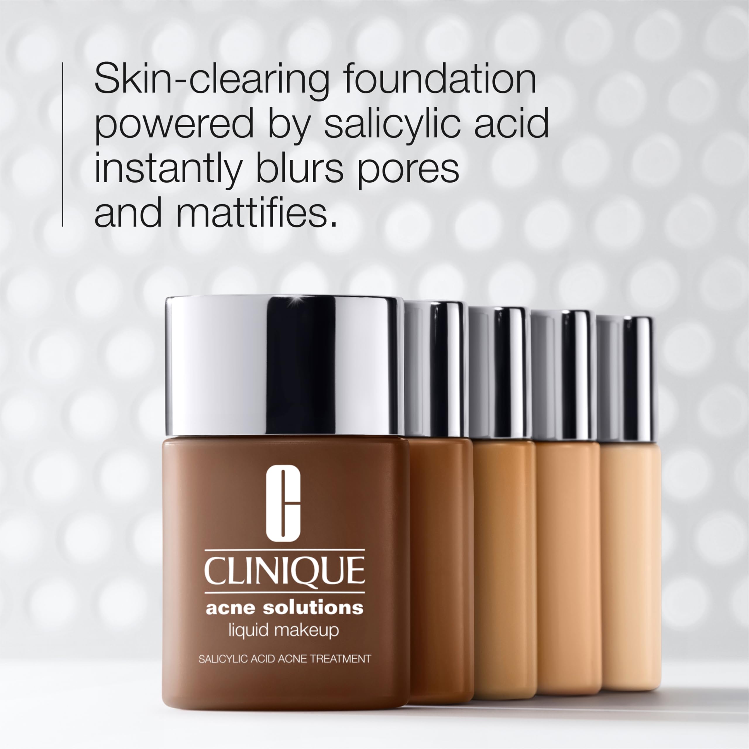 Alabaster shade swatch of Clinique Acne Solutions Liquid Foundation for a natural matte look.
