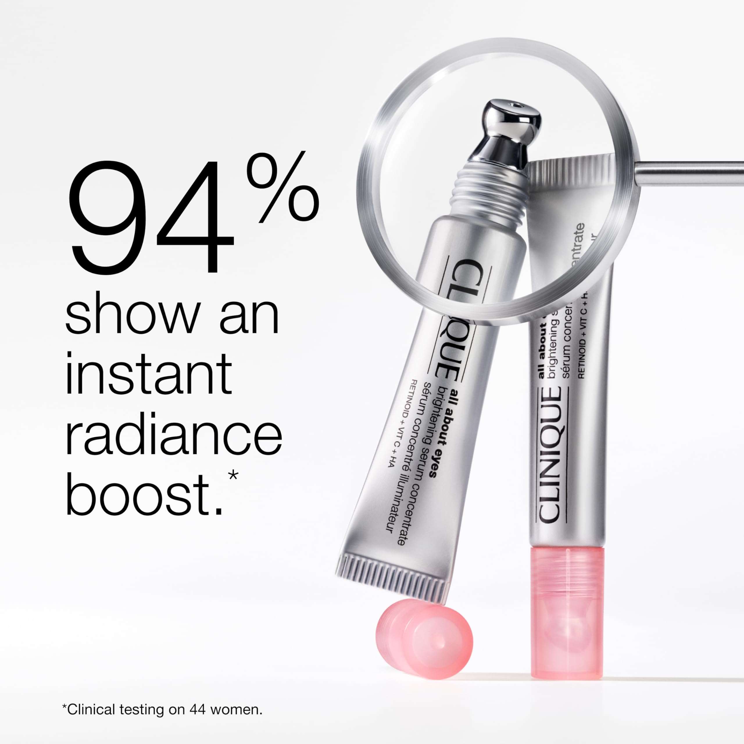Clinique All About Eyes Brightening Serum Concentrate metal tip provides a cooling sensation.