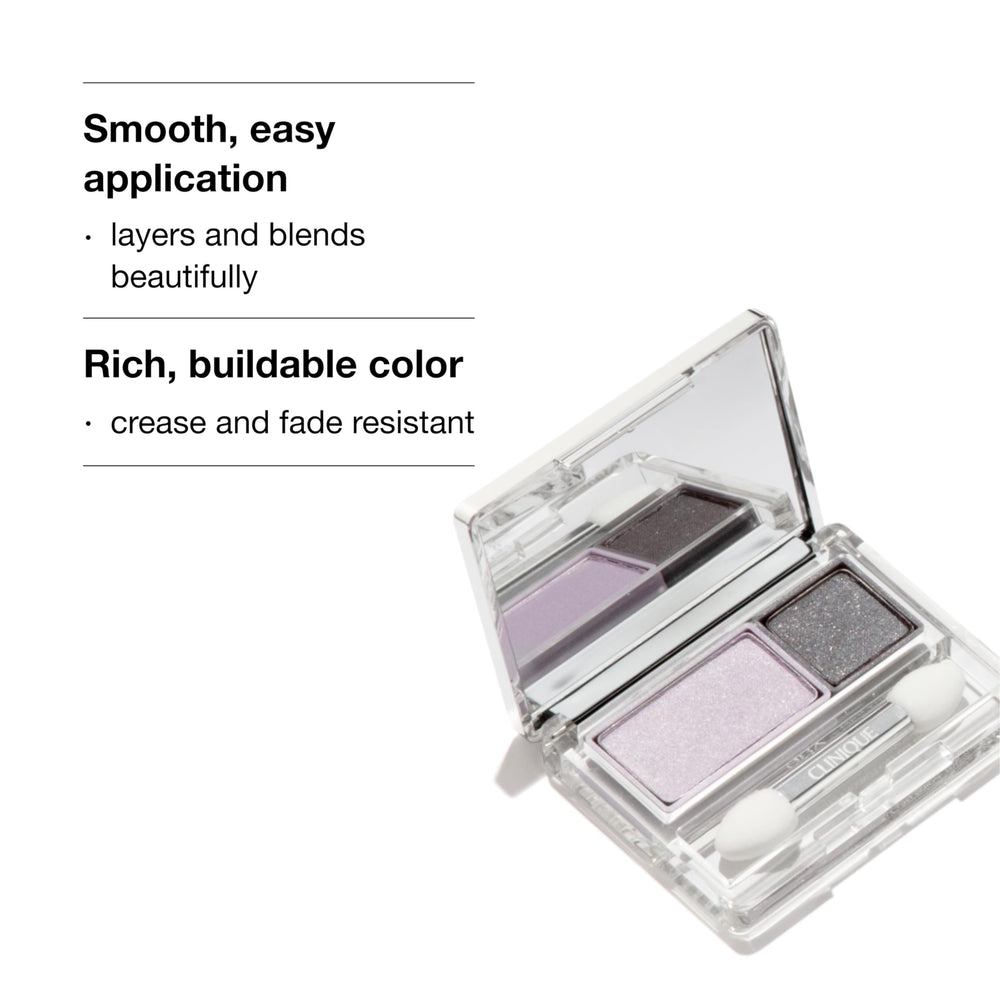 Silky Clinique shadow powder texture from All About Shadow Duo for easy blending