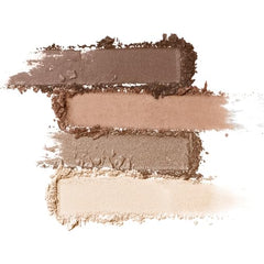 Clinique All About Shadow Quad swatches reveal rich, buildable color for crease-free blending.