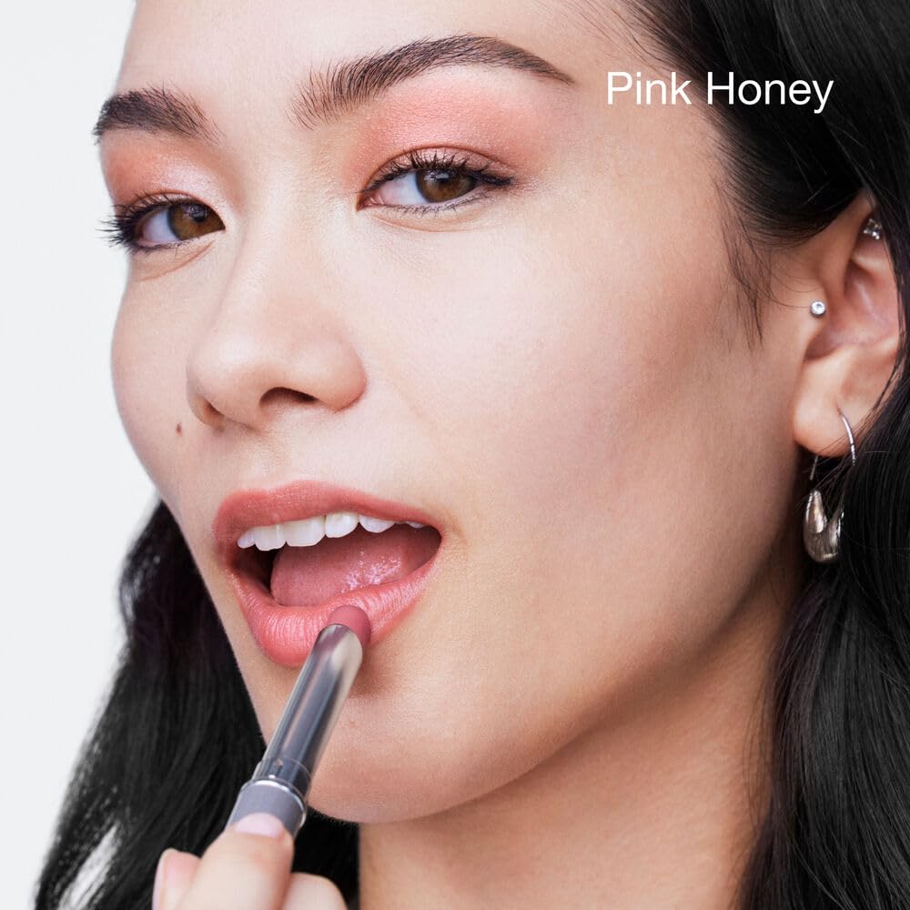 Clinique Almost Lipstick Pink Honey swatch on skin to compare shade warmth.
