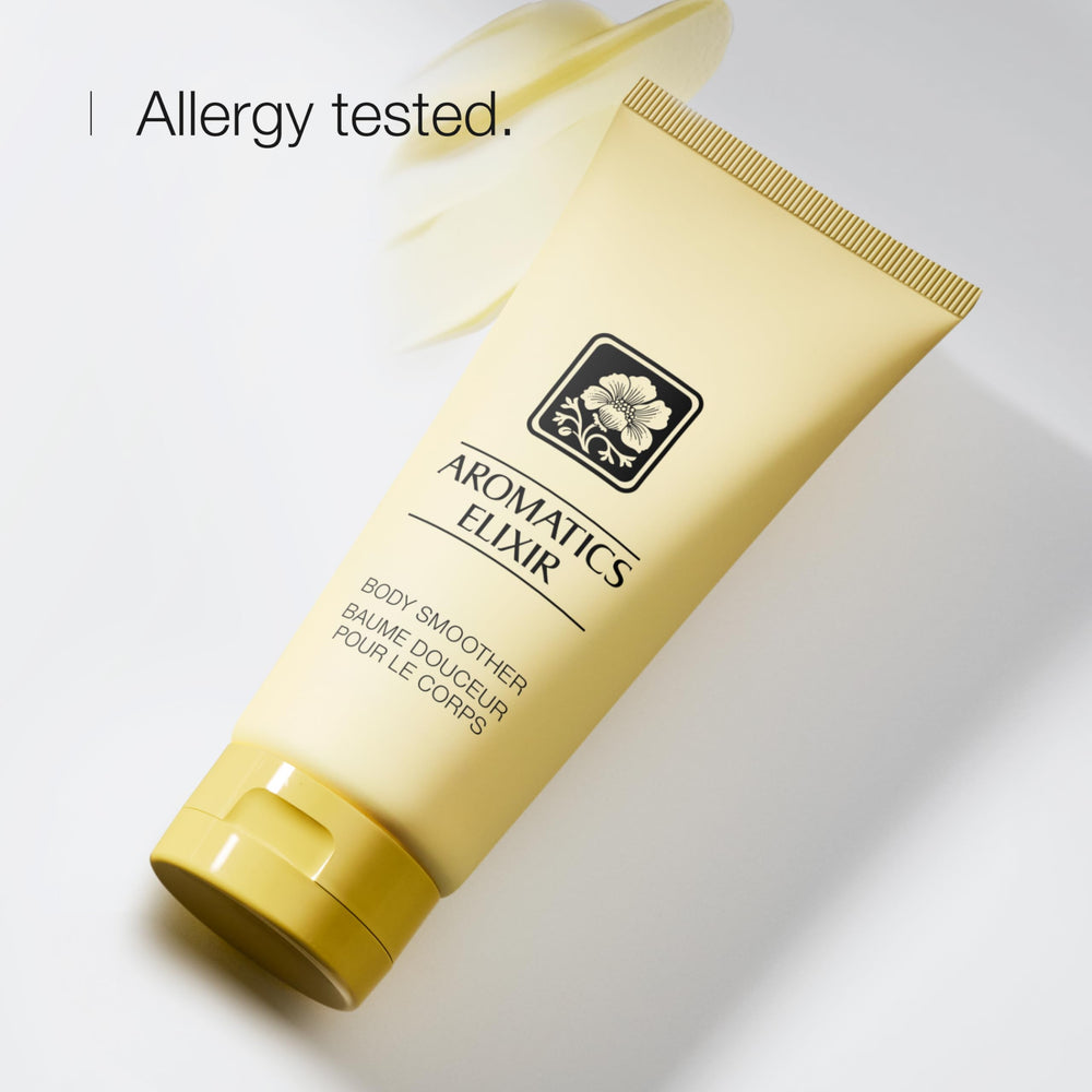 Clinique Aromatics Elixir fragrance note close-up label evokes luxury scent.