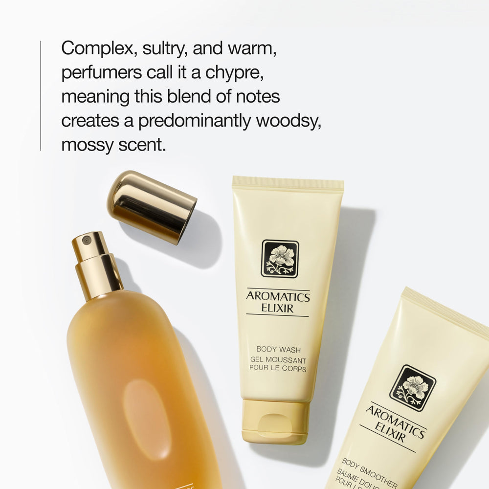 Clinique Aromatics Elixir rose-jasmine-balance reveals the floral heart of the fragrance.
