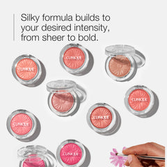 Clinique Cheek Pop blush on apples of cheeks with bright, buildable shade