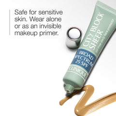 Clinique City Block Sheer SPF 25 texture close-up highlights mineral protection