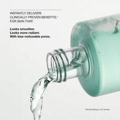 Clinique Clarifying Lotion 1 label visible, illustrating the skincare routine's step 2.