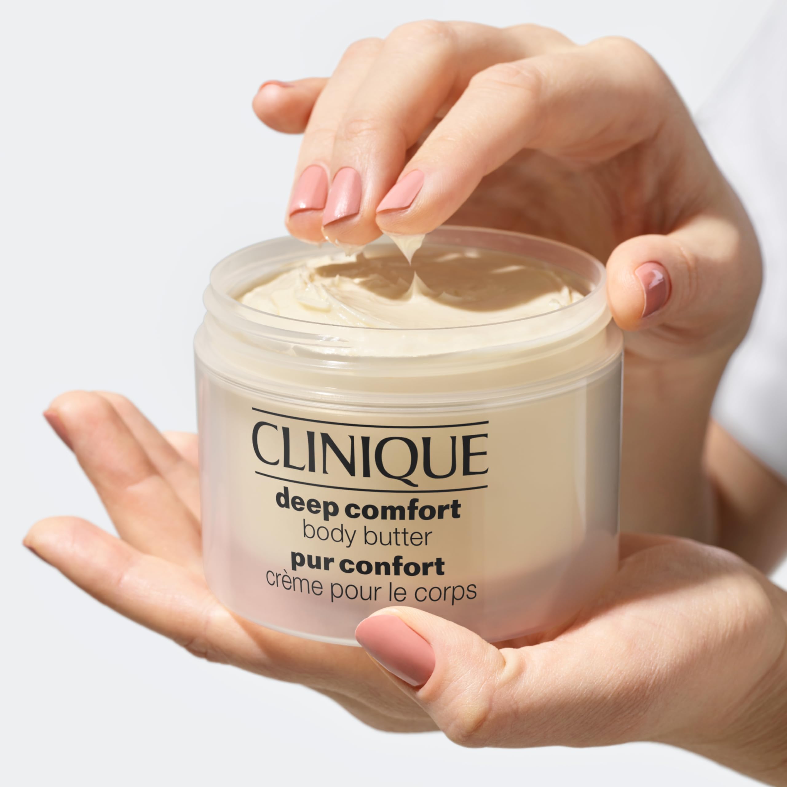 Clinique Deep Comfort Body Butter applied to elbows and knees for softening dry patches