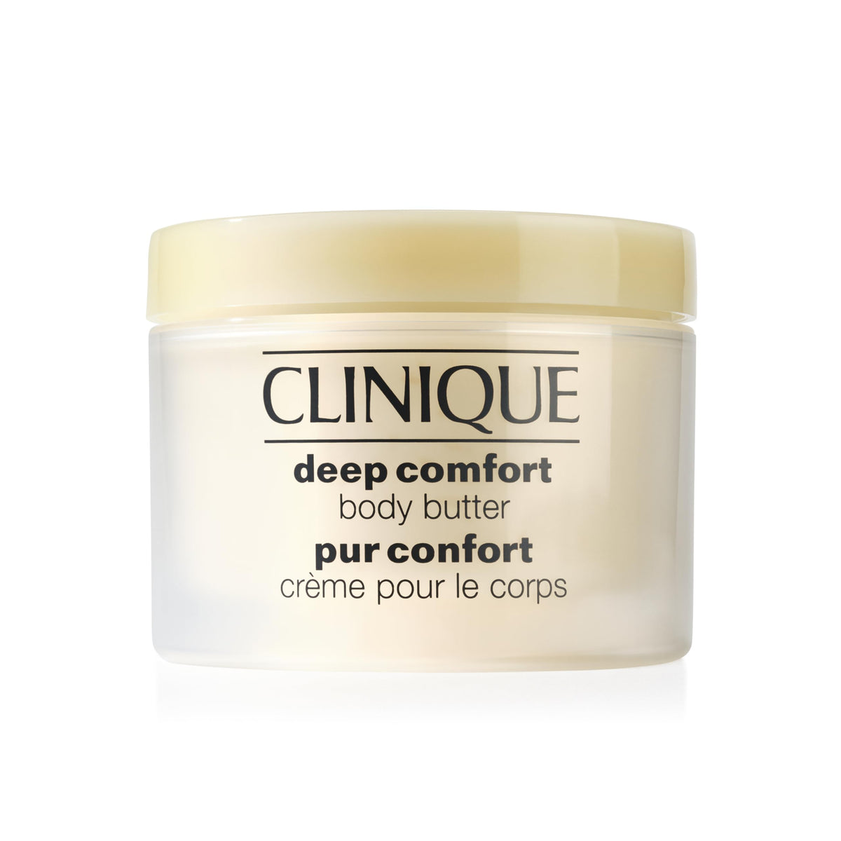 Clinique Deep Comfort Body Butter jar shows rich hydration for dry skin