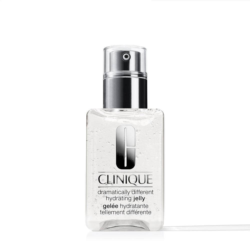 Clinique Dramatically Different Hydrating Jelly bottle with pump for quick, oil-free hydration.