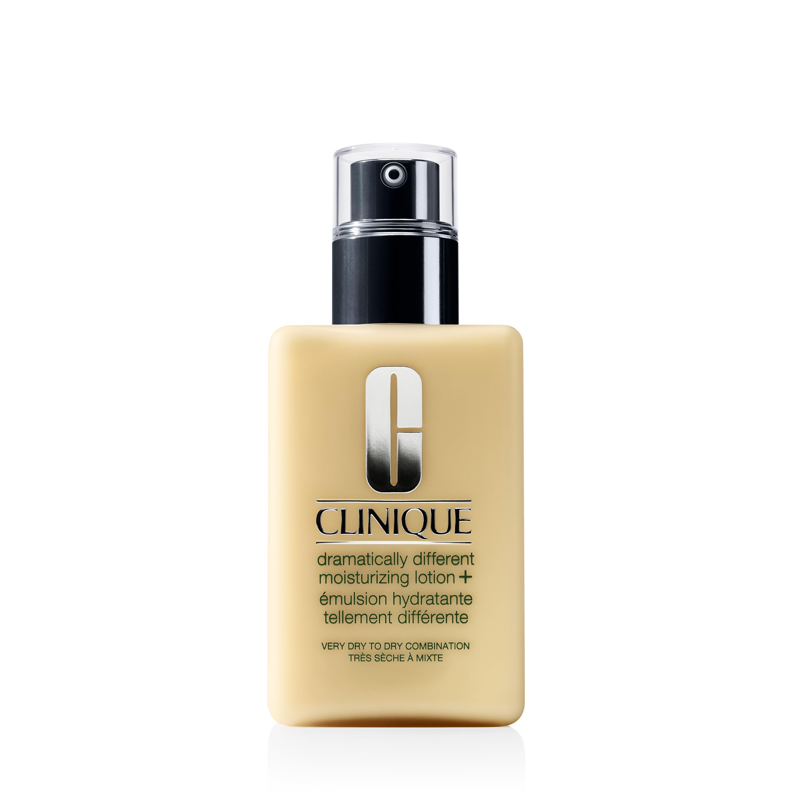 Clinique Dramatically Different Moisturizing Lotion+ bottle delivering long-lasting hydration for dry skin