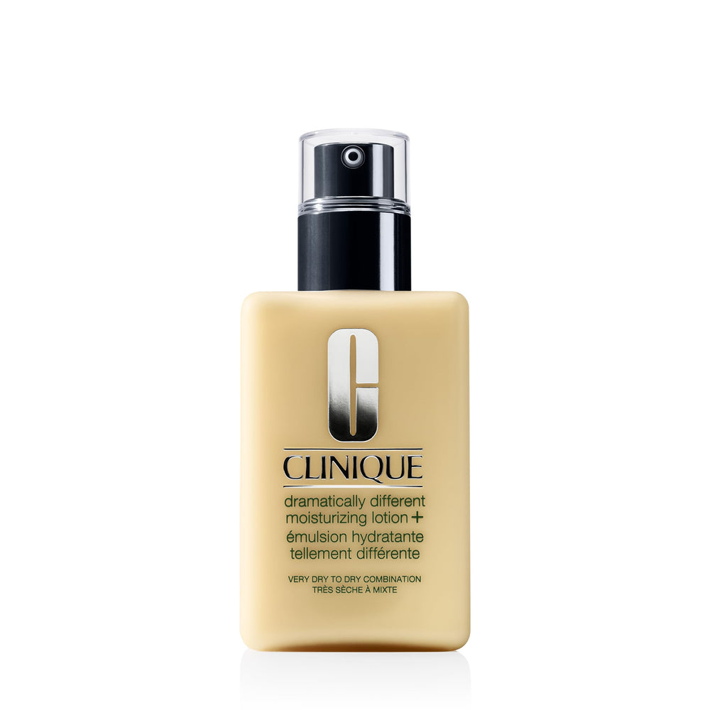 Clinique Dramatically Different Moisturizing Lotion+ bottle delivering long-lasting hydration for dry skin