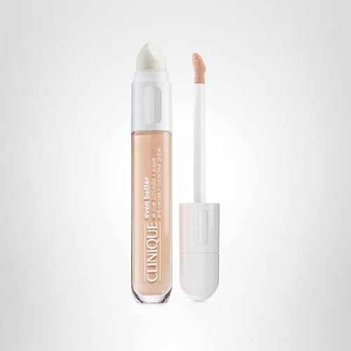 Close-up of skin after blending Clinique concealer showing natural finish and de-puffed look.
