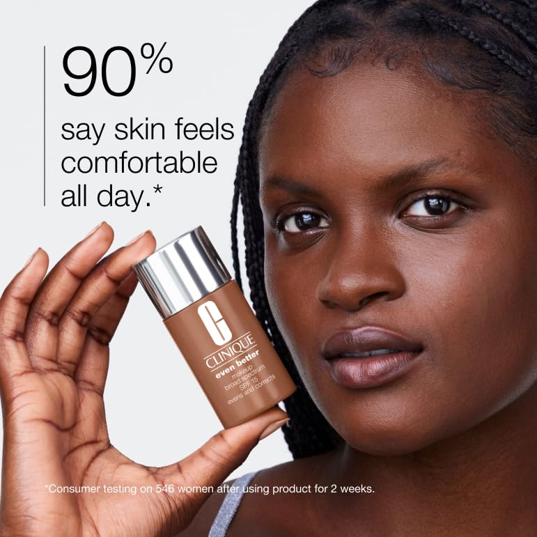 Clinique Even Better Foundation creamy texture highlights hydrating formula for daily wear.