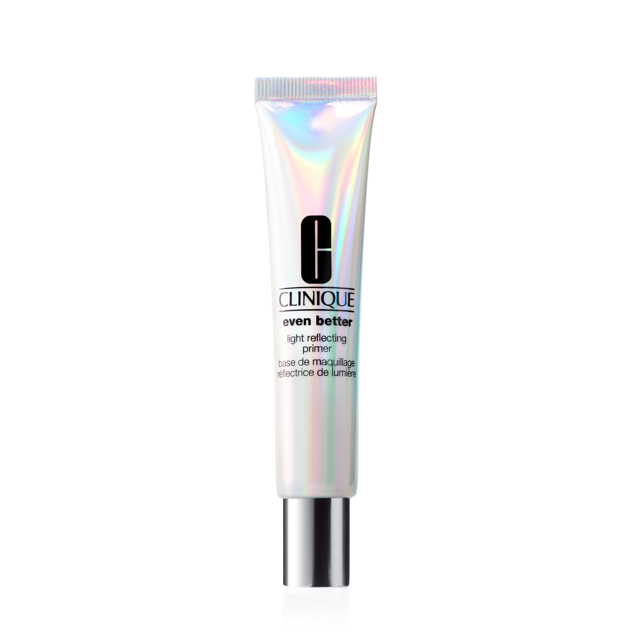 Clinique Even Better Light Reflecting Primer bottle closeup, glow-ready radiance