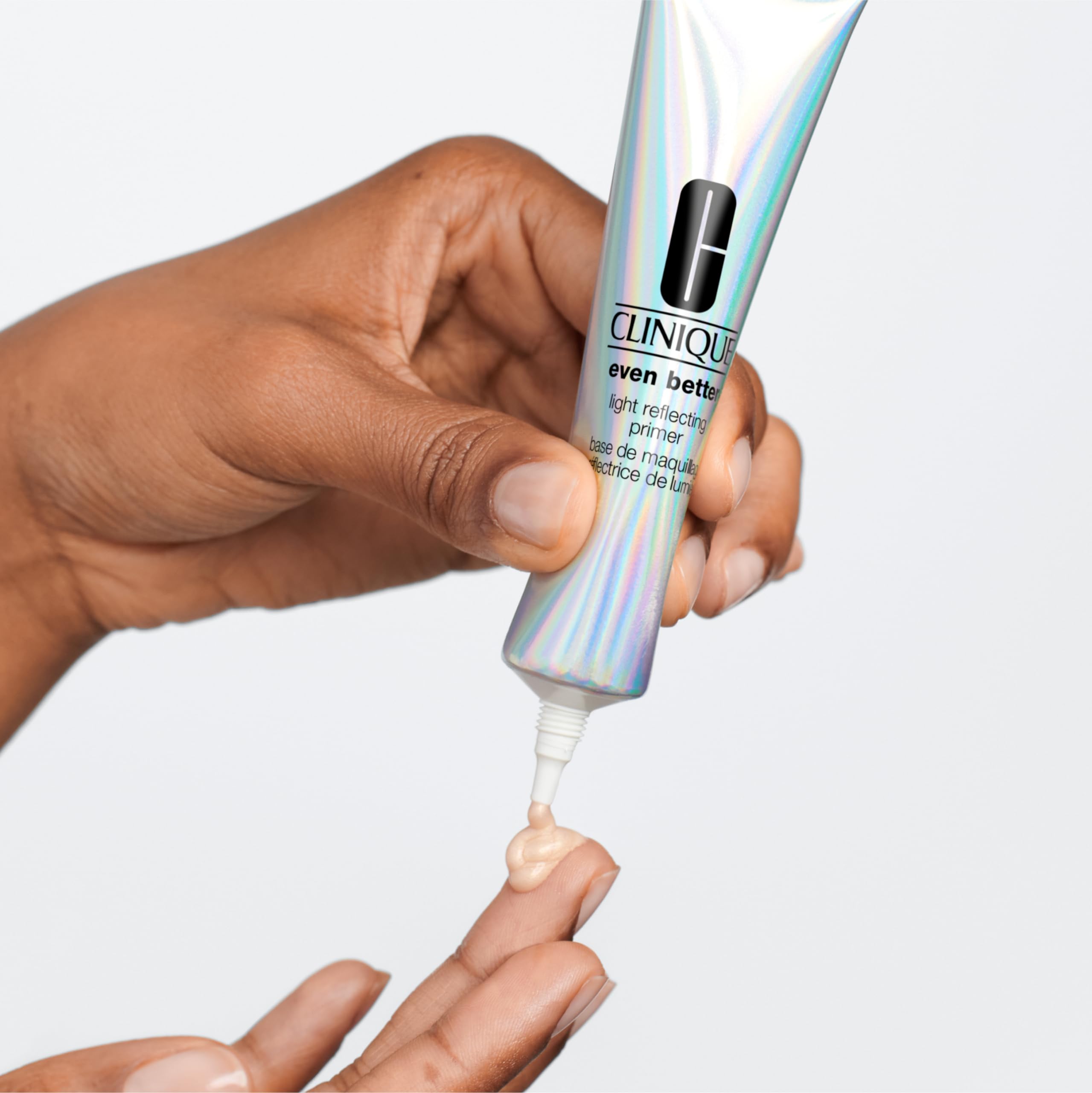 Clinique Even Better Light Reflecting Primer worn under makeup for lasting glow and prep