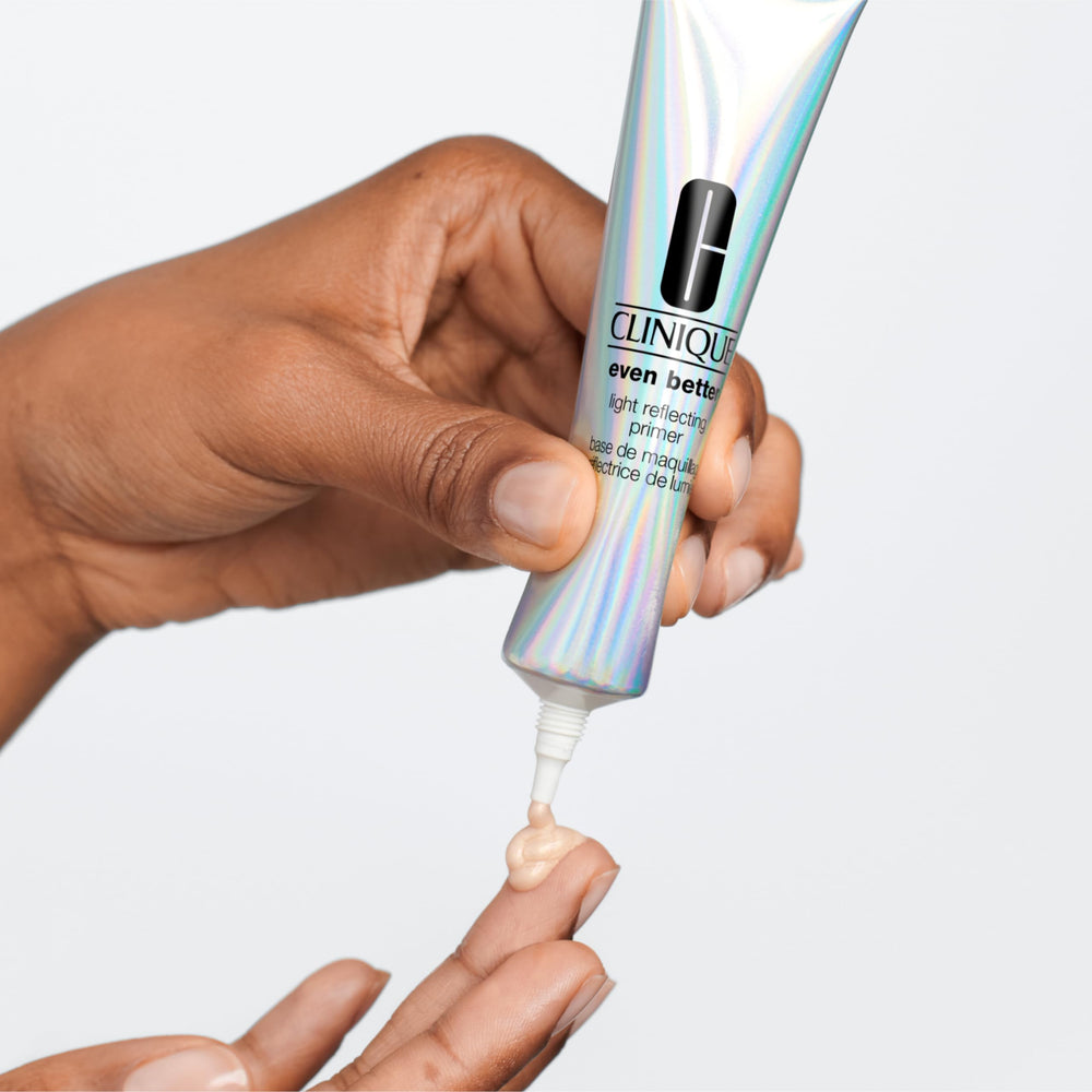 Clinique Even Better Light Reflecting Primer worn under makeup for lasting glow and prep