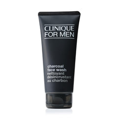 Clinique For Men Charcoal Face Wash bottle on bathroom shelf for daily detox.