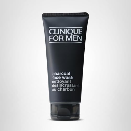 Box and bottle of Clinique For Men Charcoal Face Wash ready for routine.