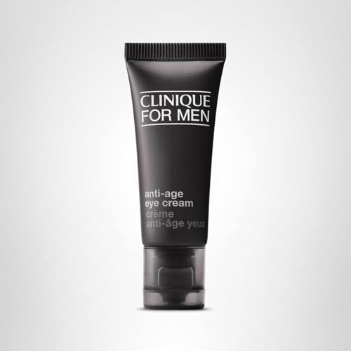 Clinique For Men eye cream packaging displaying dermatological science emphasis