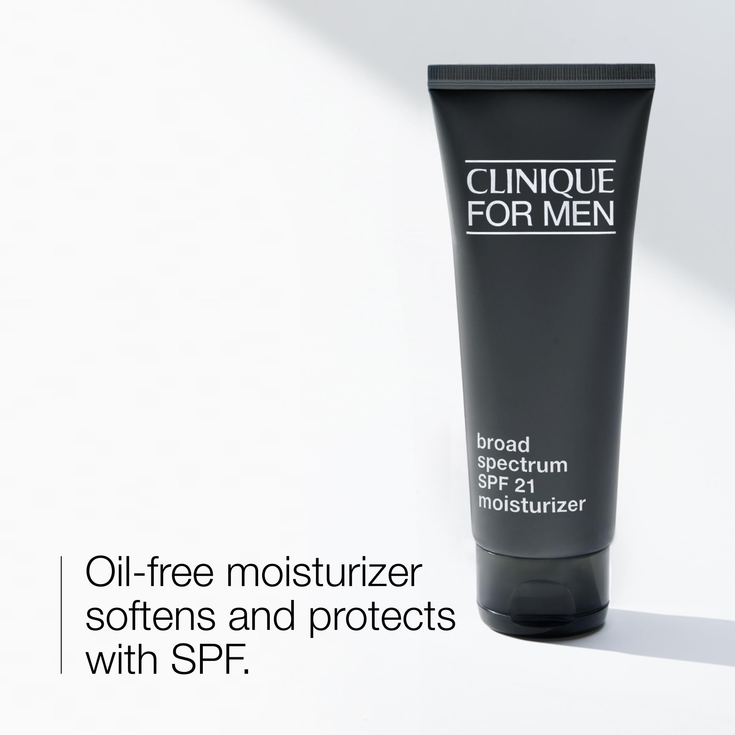 Clinique For Men SPF 21 moisturizer application on the face supports a refreshed morning routine.