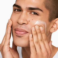 Clinique For Men SPF 21 moisturizer label highlights broad protection.