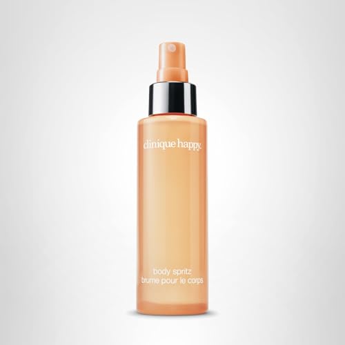 Clinique Happy Body Spritz packaging on display, gift-ready option.