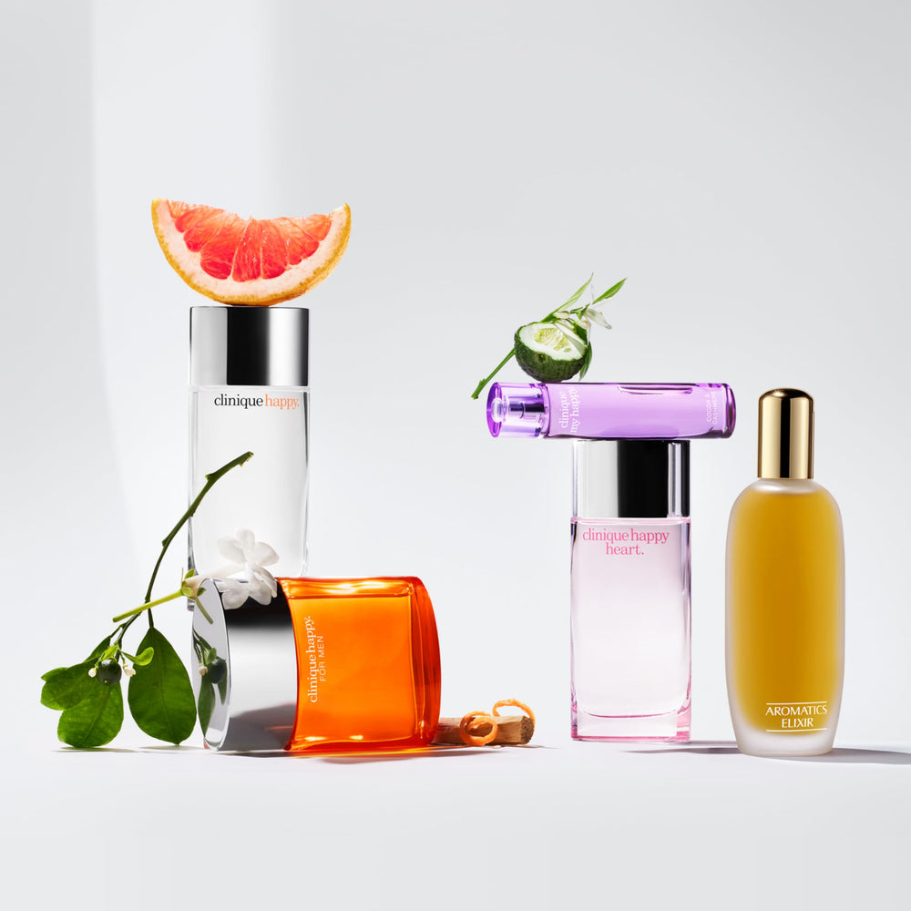 Clinique Happy Heart packaging detail shows luxe materials and a gift-ready vibe.