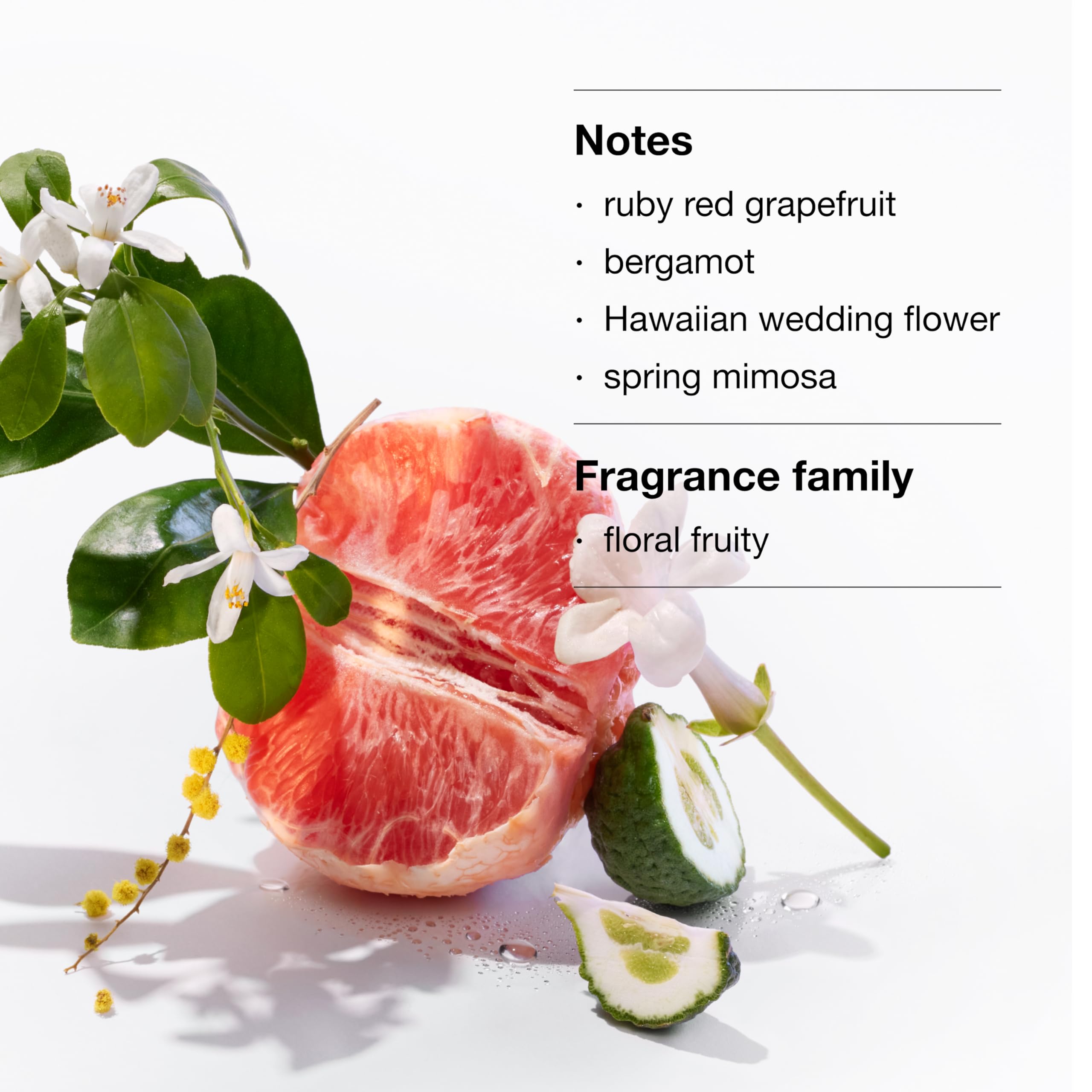 Clinique Happy top notes grapefruit and bergamot for a bright start