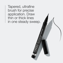 Clinique High Impact Easy Liquid Eyeliner deep black pigment for bold definition.