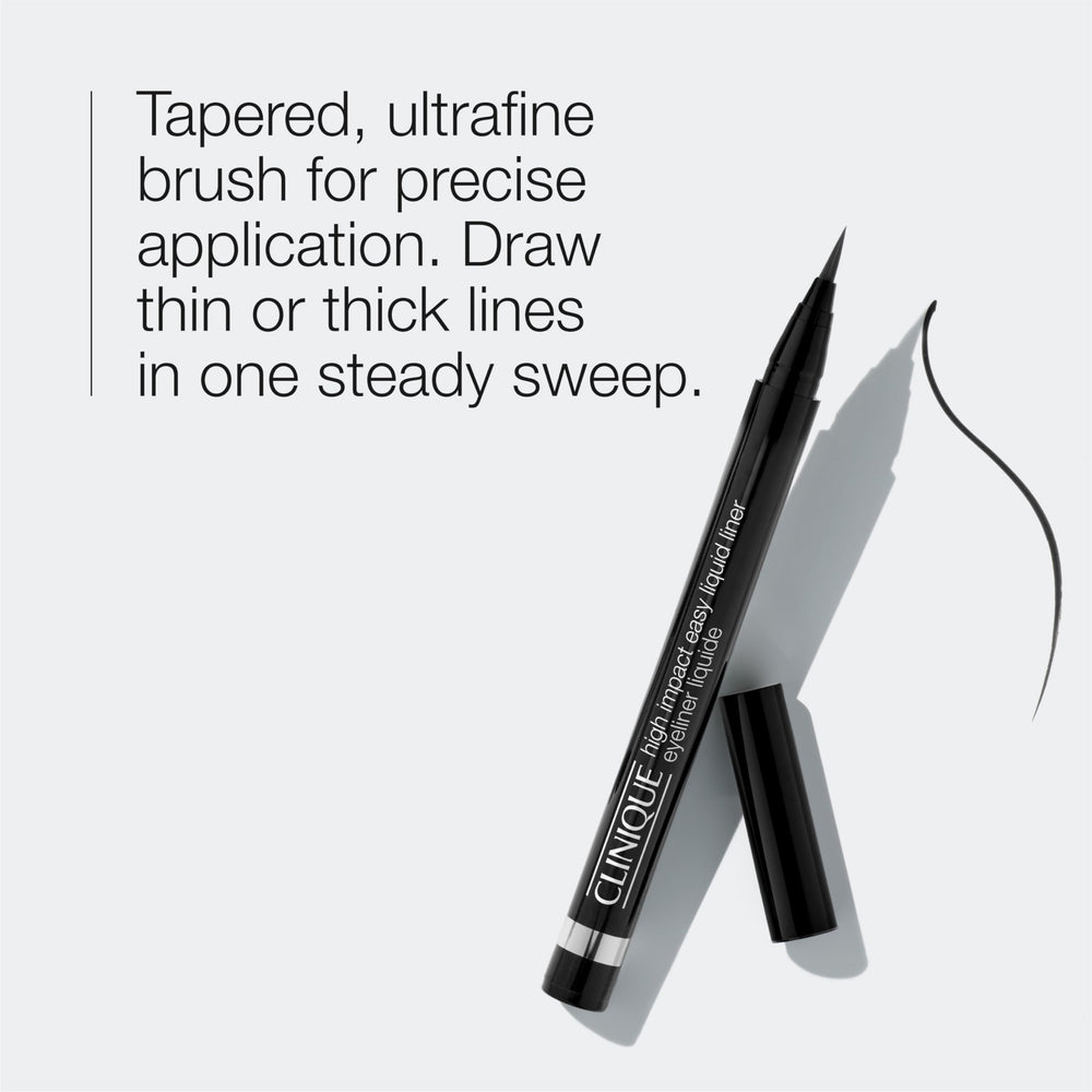 Clinique High Impact Easy Liquid Eyeliner enabling a sharp cat-eye look.