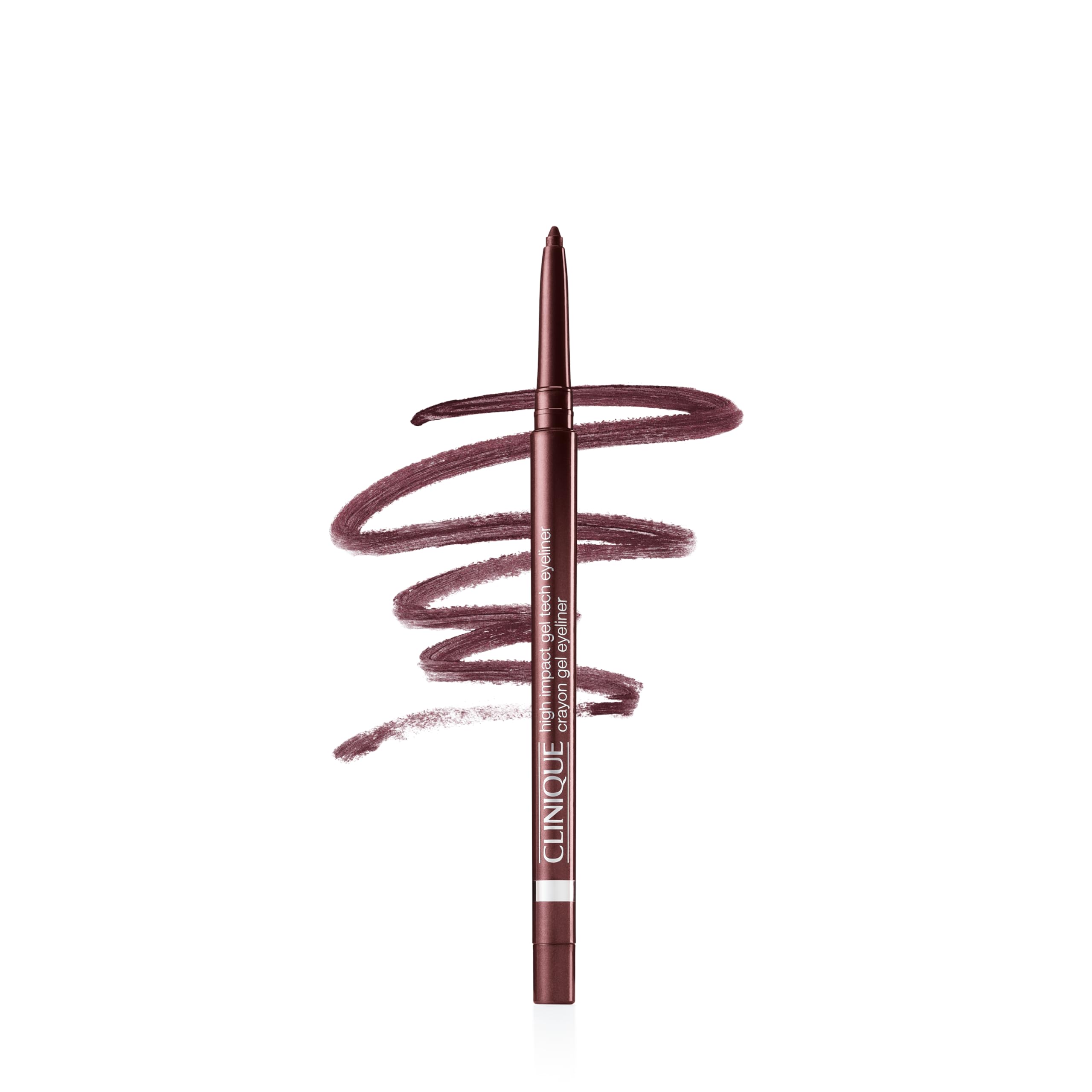 Clinique High Impact Gel Tech Eyeliner Pencil in Black Honey cap close-up, long-wearing color.
