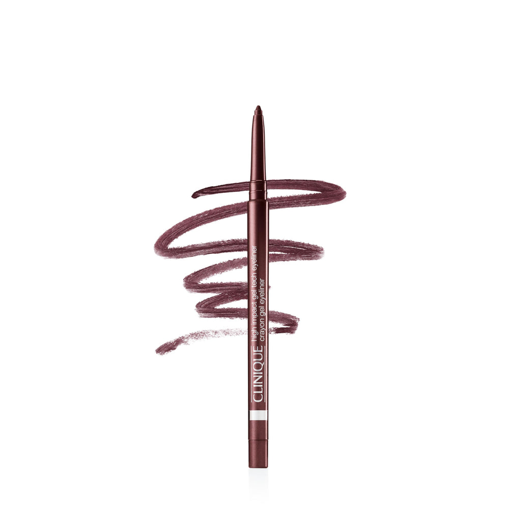 Clinique High Impact Gel Tech Eyeliner Pencil in Black Honey cap close-up, long-wearing color.