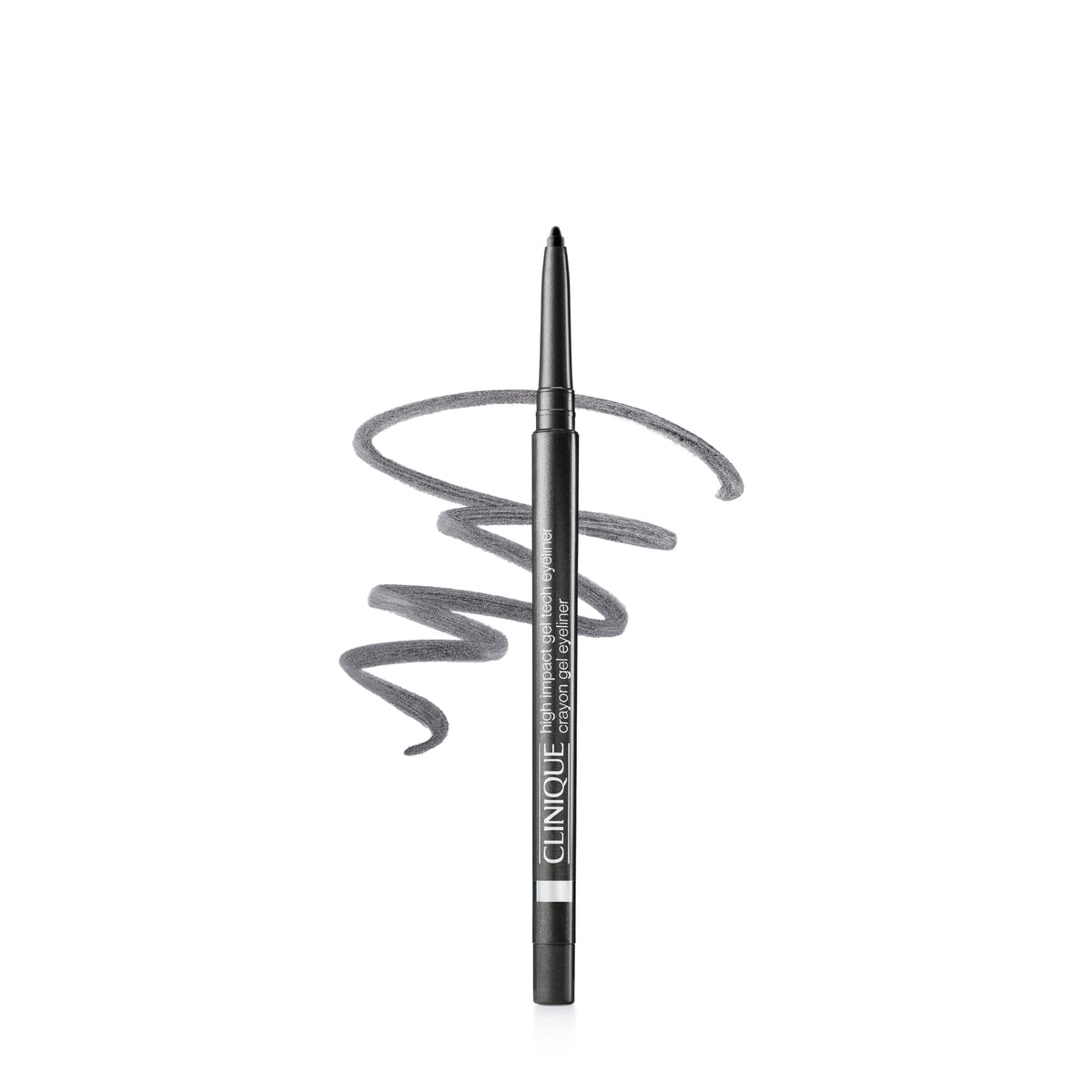 Clinique High Impact Gel Tech Eyeliner Pencil Polished Pewter close-up for precise, long-wearing color