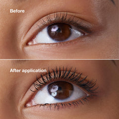 Close-up of High-Fi brush showing volume-boosting fibers in Clinique mascara