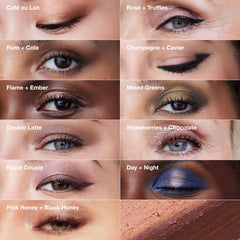 Clinique Shadow Play Royal Couple swatch highlights rich tone.