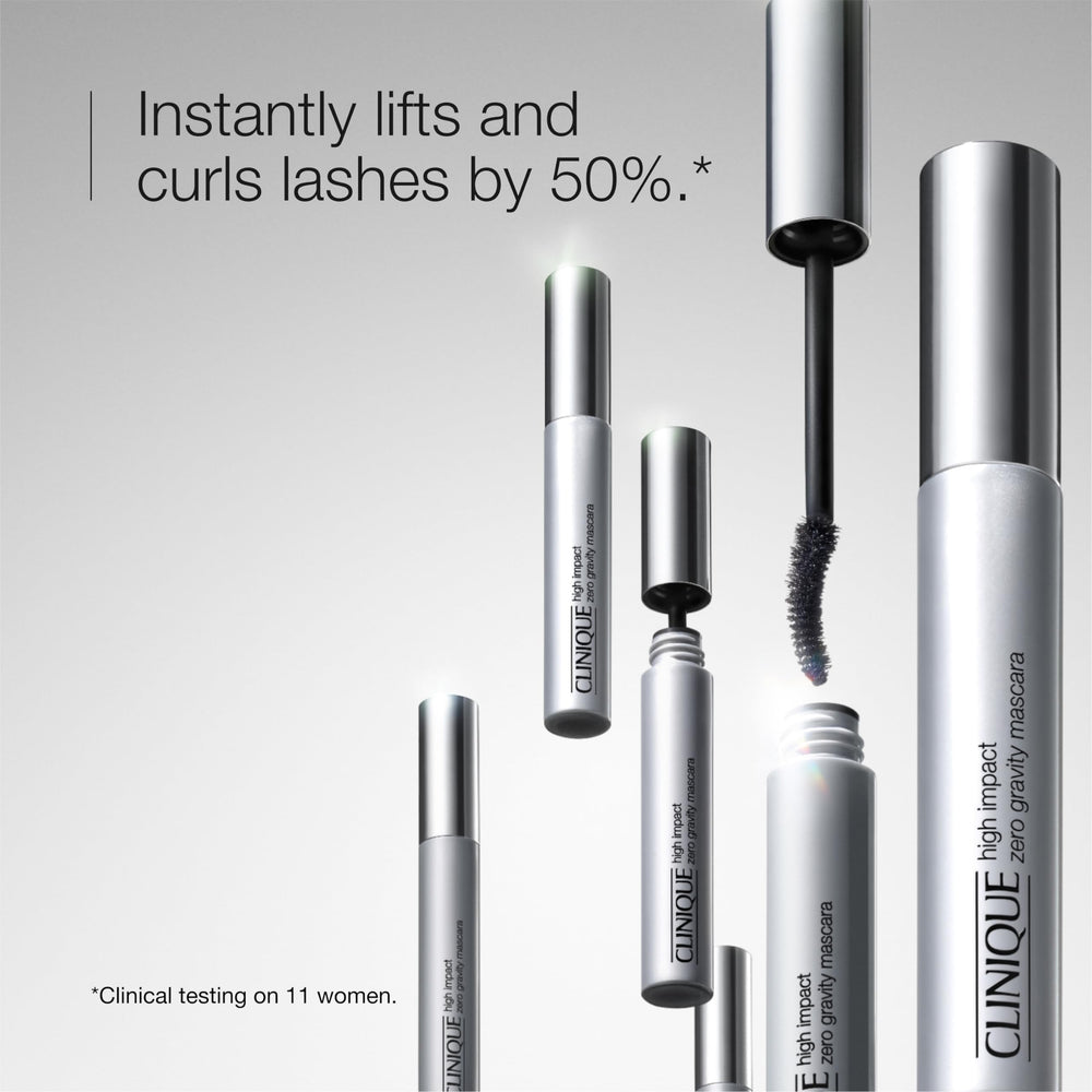 Clinique Zero Gravity curved-brush application lifts and defines each lash.