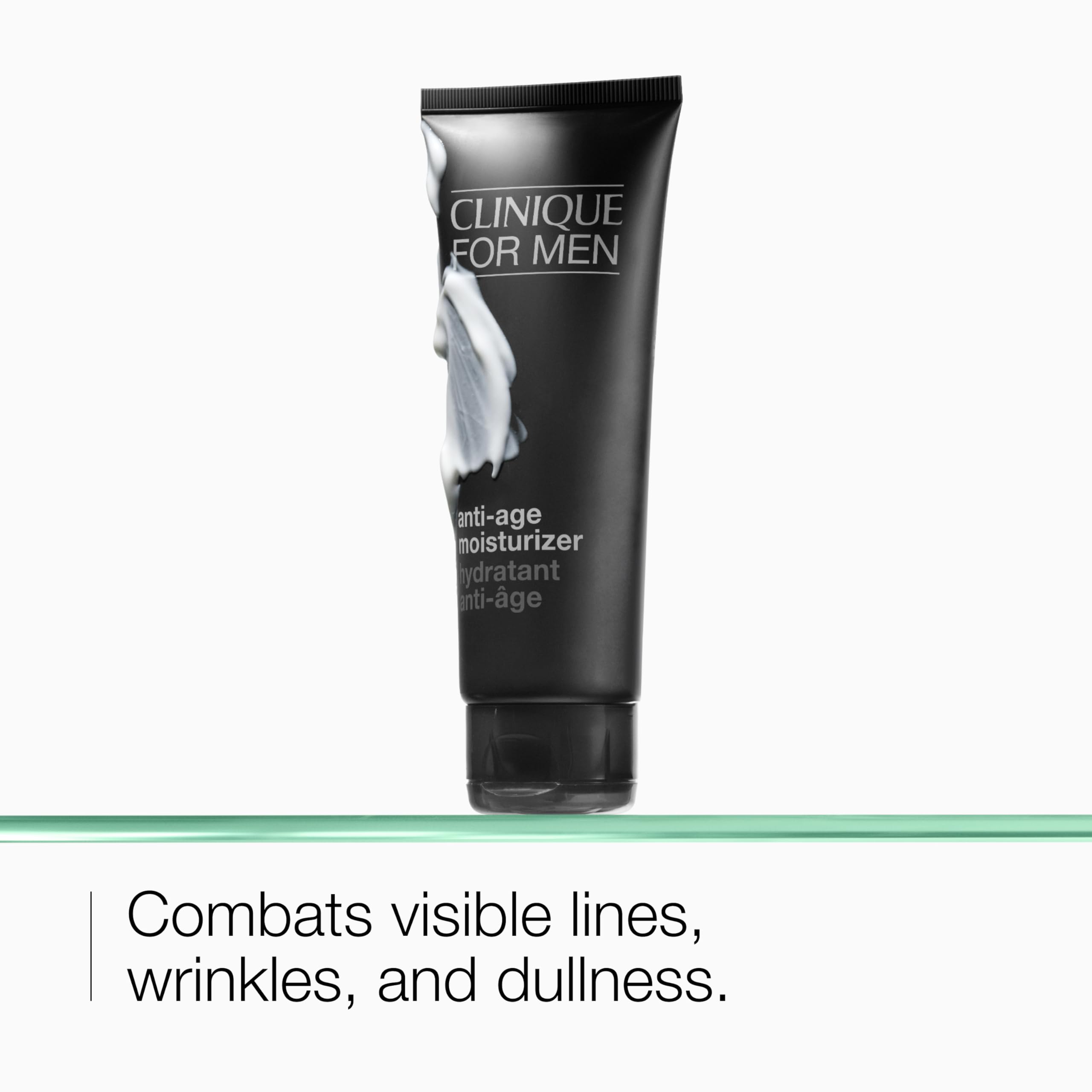 Clinique For Men close-up of hyaluronic acid and glycerin ingredients for hydration.