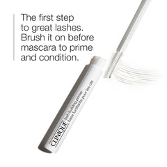 Close-up of Clinique Lash Building Primer conditioning formula readying lashes