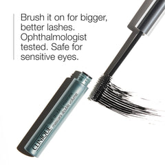 Clinique Lash Doubling Mascara wand application showing lash separation and length.
