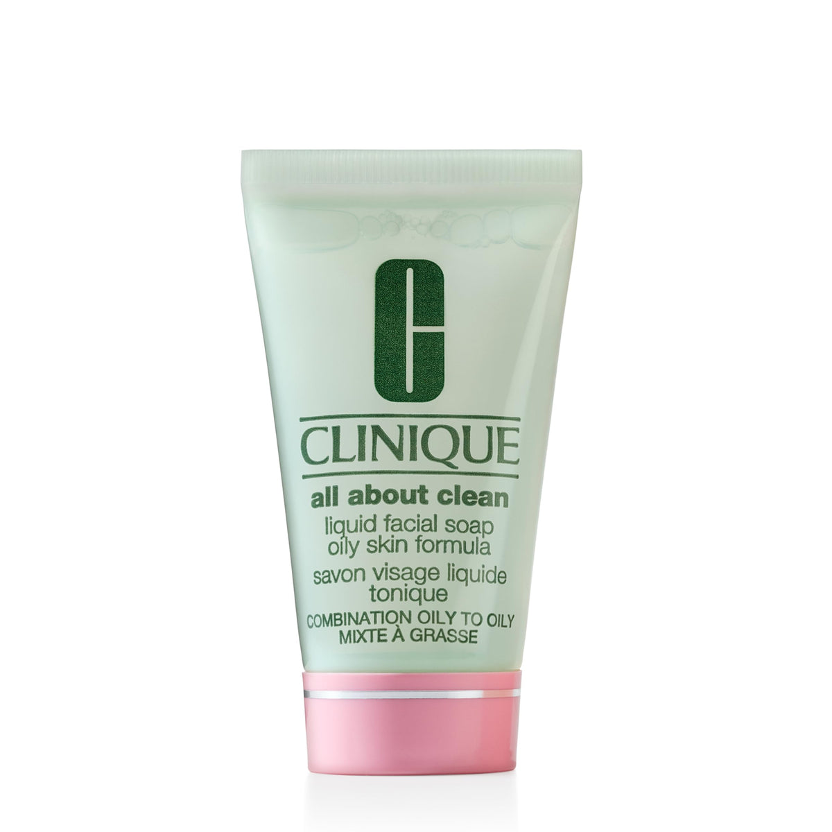 Clinique Liquid Facial Soap bottle front showing gentle cleansing for daily use