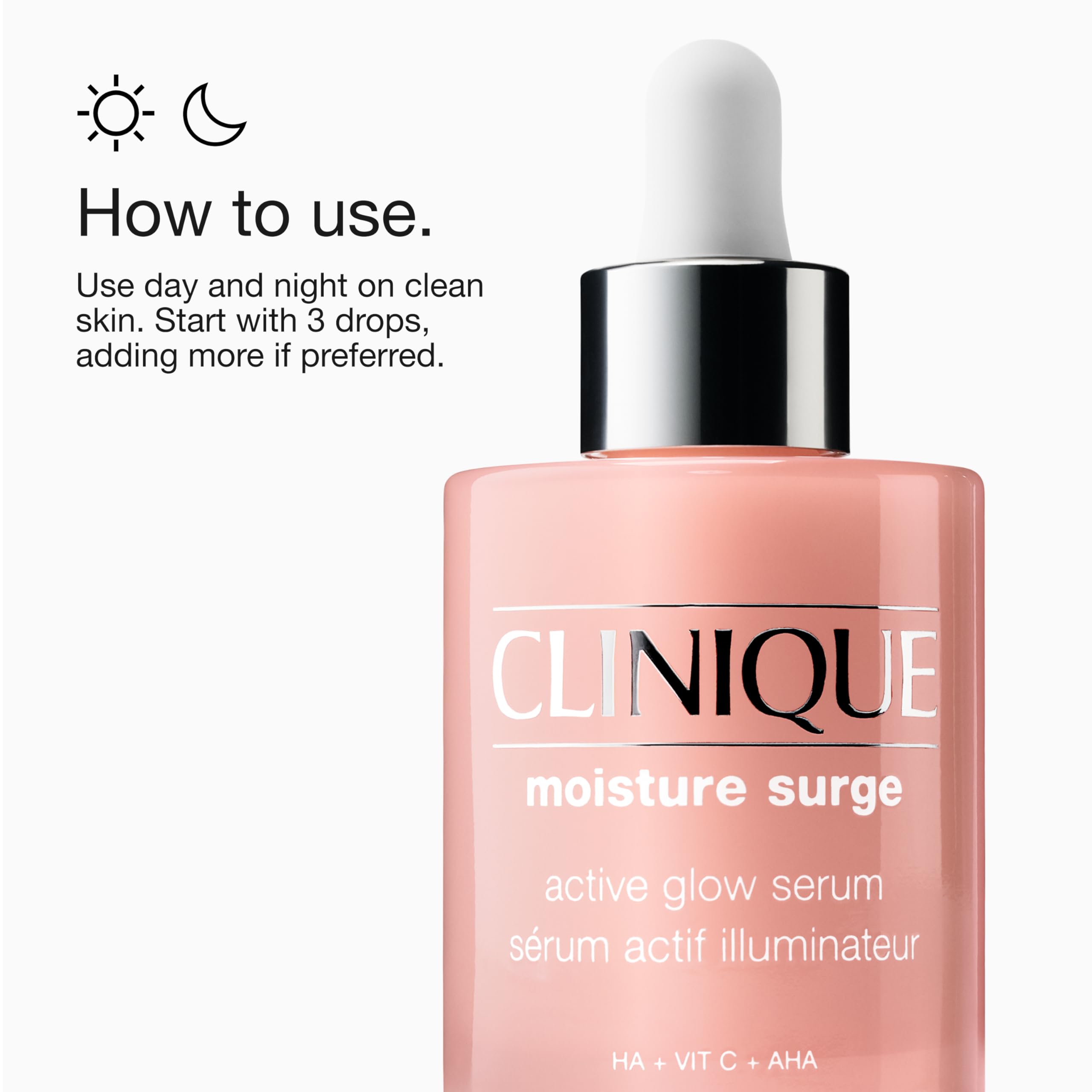 Clinique Moisture Surge Active Glow Serum bottle cap closeup with branding